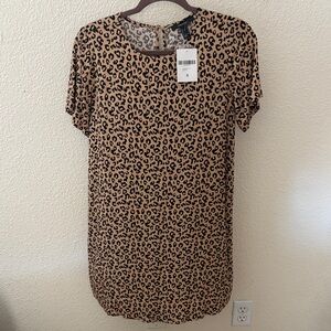 Forever 21 Leopard Print Dress - Black and Tan